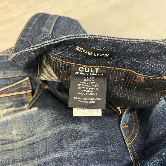 Cult Of Individuality Japanese Selvedge Rockabilly Slim Straight Jeans Men 31x33 - Picture 4 of 9